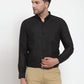 Jainish Black Men's Cotton Solid Button Down Formal Shirts ( SF 713Black )