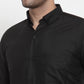 Jainish Black Men's Cotton Solid Button Down Formal Shirts ( SF 713Black )