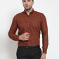 Jainish Brown Men's Cotton Solid Button Down Formal Shirts ( SF 713Brown )