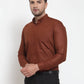 Jainish Brown Men's Cotton Solid Button Down Formal Shirts ( SF 713Brown )