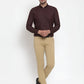 Jainish Brown Men's Cotton Solid Button Down Formal Shirts ( SF 713Coffee )