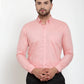 Jainish Red Men's Cotton Solid Button Down Formal Shirts ( SF 713Coral )