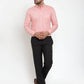 Jainish Red Men's Cotton Solid Button Down Formal Shirts ( SF 713Coral )