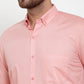 Jainish Red Men's Cotton Solid Button Down Formal Shirts ( SF 713Coral )