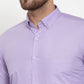 Jainish Purple Men's Cotton Solid Button Down Formal Shirts ( SF 713Light-Purple )