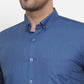 Jainish Blue Men's Cotton Solid Button Down Formal Shirts ( SF 713Peacock )