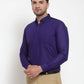 Jainish Purple Men's Cotton Solid Button Down Formal Shirts ( SF 713Purple )