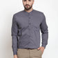Jainish Grey Men's Cotton Solid Mandarin Collar Formal Shirts ( SF 726Grey )
