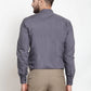 Jainish Grey Men's Cotton Solid Mandarin Collar Formal Shirts ( SF 726Grey )