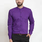 Jainish Purple Men's Cotton Solid Mandarin Collar Formal Shirts ( SF 726Purple )