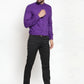 Jainish Purple Men's Cotton Solid Mandarin Collar Formal Shirts ( SF 726Purple )