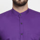 Jainish Purple Men's Cotton Solid Mandarin Collar Formal Shirts ( SF 726Purple )