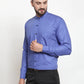 Jainish Blue Men's Cotton Solid Mandarin Collar Formal Shirts ( SF 726Royal-Blue )