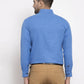 Jainish Blue Men's Cotton Solid Button Down Formal Shirts ( SF 734Blue )
