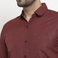 Jainish Maroon Men's Cotton Solid Button Down Formal Shirts ( SF 734Maroon )