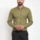 Jainish Olive Men's Cotton Solid Button Down Formal Shirts ( SF 734Olive )