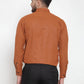 Jainish Rust Men's Cotton Solid Button Down Formal Shirts ( SF 734Rust )