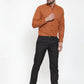 Jainish Rust Men's Cotton Solid Button Down Formal Shirts ( SF 734Rust )