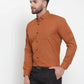 Jainish Rust Men's Cotton Solid Button Down Formal Shirts ( SF 734Rust )