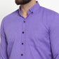 Jainish Purple Men's Cotton Solid Button Down Formal Shirts ( SF 734Voilet )
