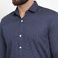 Jainish Navy Men's Cotton Polka Dots Formal Shirts ( SF 736Navy )