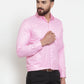 Jainish Pink Men's Cotton Stiped Formal Shirts ( SF 737Pink )