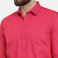 Jainish Red Men's Cotton Polka Dots Formal Shirts ( SF 739Red )