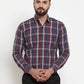 Jainish Blue Men's Cotton Checked Formal Shirts ( SF 741Blue )