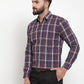 Jainish Blue Men's Cotton Checked Formal Shirts ( SF 741Blue )