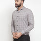 Jainish Grey Men's Cotton Checked Formal Shirts ( SF 742Grey )