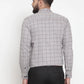 Jainish Grey Men's Cotton Checked Formal Shirts ( SF 742Grey )