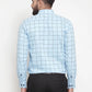 Jainish Blue Men's Cotton Checked Formal Shirts ( SF 742Sky )