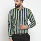 Jainish Green Men's Cotton Striped Formal Shirts ( SF 744Green )