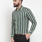 Jainish Green Men's Cotton Striped Formal Shirts ( SF 744Green )