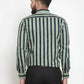 Jainish Green Men's Cotton Striped Formal Shirts ( SF 744Green )