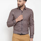 Jainish Black Men's Cotton Striped Formal Shirts ( SF 744Multi-Black )