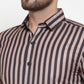 Jainish Black Men's Cotton Striped Formal Shirts ( SF 744Multi-Black )