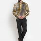 Jainish Yellow Men's Cotton Striped Formal Shirts ( SF 744Mustard )