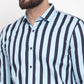 Jainish Blue Men's Cotton Striped Formal Shirts ( SF 744Sky )