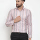 Jainish Pink Men's Cotton Striped Formal Shirt's ( SF 748Light-Pink )