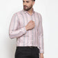 Jainish Pink Men's Cotton Striped Formal Shirt's ( SF 748Light-Pink )