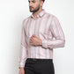 Jainish Pink Men's Cotton Striped Formal Shirt's ( SF 748Light-Pink )