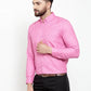 Jainish Pink Men's Cotton Solid Button Down Formal Shirts ( SF 753Pink )