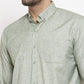 Jainish Green Men's Cotton Solid Button Down Formal Shirts ( SF 753Pista )