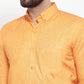 Jainish Yellow Men's Cotton Solid Button Down Formal Shirts ( SF 753Yellow )