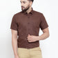 Jainish Brown Men's Cotton Half Sleeves Solid Formal Shirts ( SF 754Coffee )