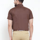 Jainish Brown Men's Cotton Half Sleeves Solid Formal Shirts ( SF 754Coffee )