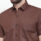 Jainish Brown Men's Cotton Half Sleeves Solid Formal Shirts ( SF 754Coffee )