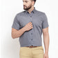 Jainish Grey Men's Cotton Half Sleeves Solid Formal Shirts ( SF 754Grey )