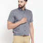 Jainish Grey Men's Cotton Half Sleeves Solid Formal Shirts ( SF 754Grey )